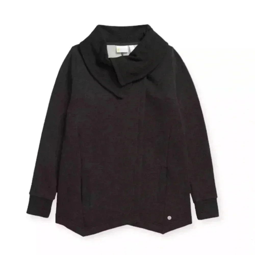 NWT Zella Girls Cara Wrap Cardigan Charcoal Grey Heather Size Medium + Small